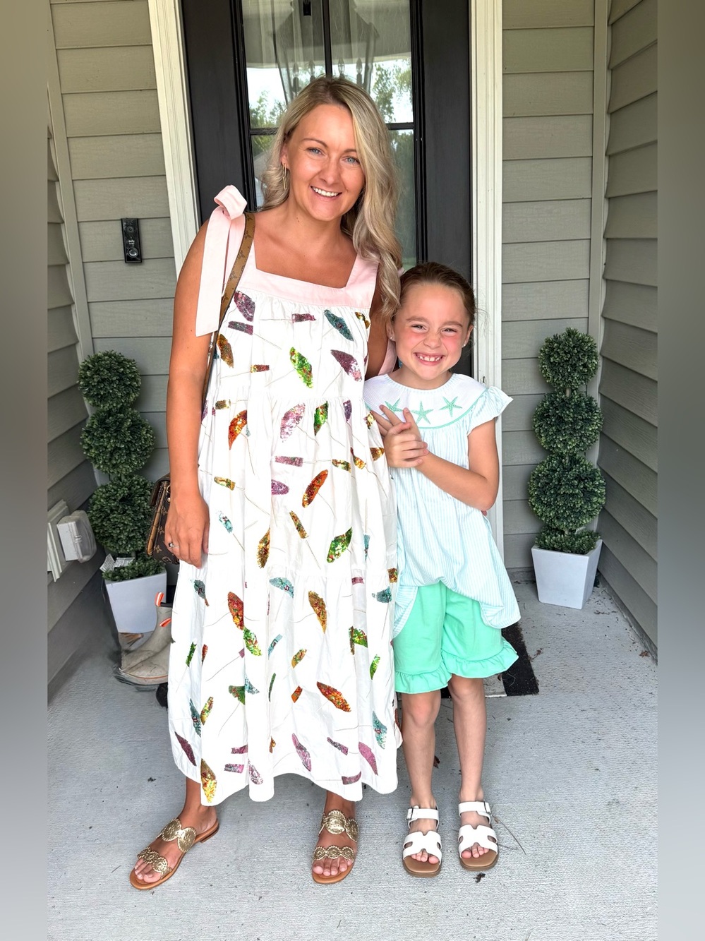 QUEEN OF SPARKLES White Maxi Dress with Multicolor Pops